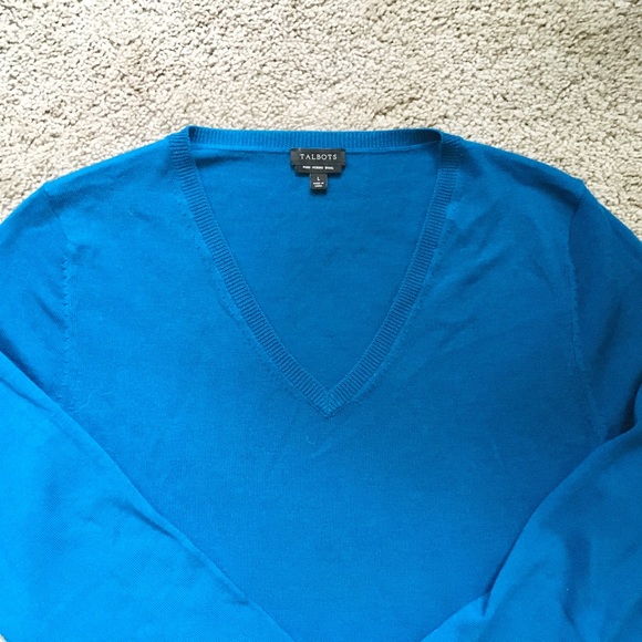 🚹Talbots Merino Wool Pullover V-neck Sweater- Sz Large - Picture 2 of 7